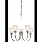 Kichler 43638NI 5-Lights Brushed Nickel 100W 1-Tier Chandelier