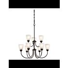 Kichler 43639OZL18 9-Lights Olde Bronze 10W LED 2-Tier Chandelier