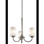 Kichler 43664NI 3-Lights Brushed Nickel 100W 1-Tier Chandelier