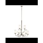 Kichler 43666NI 9-Lights Brushed Nickel 100W 2-Tier Chandelier