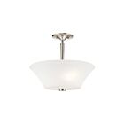 Kichler 43669NIL18 3-Lights Brushed Nickel 10W LED Semi-Flush Mount Ceiling Light