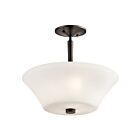 Kichler 43669OZL18 3-Lights Olde Bronze 10W LED Semi-Flush Mount Ceiling Light