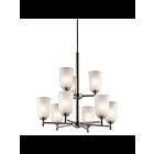 Kichler 43672NI 9-Lights Brushed Nickel 100W 2-Tier Chandelier