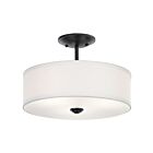 Kichler 43675BK Shailene 3-Lights 300W Black Semi Flush Mount