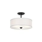 Kichler 43675BK Shailene 3-Lights 300W Black Semi Flush Mount