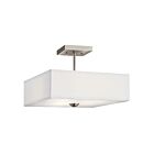 Kichler 43691NI 3-Lights Brushed Nickel 75W Semi-Flush Mount Ceiling Light