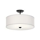 Kichler 43692BK Shailene 3-Lights 225W Black Semi Flush Mount
