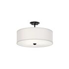Kichler 43692BK Shailene 3-Lights 225W Black Semi Flush Mount