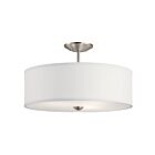 Kichler 43692NI 3-Lights Brushed Nickel 75W Semi-Flush Mount Ceiling Light