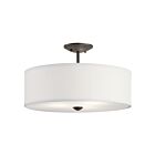 Kichler 43692OZ 3-Lights Olde Bronze 75W Semi-Flush Mount Ceiling Light