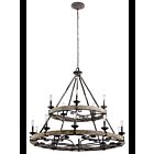 Kichler 43826WZC 15-Lights Weathered Zinc 60W 2-Tier Chandelier