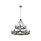 Kichler 43826WZC 15-Lights Weathered Zinc 60W 2-Tier Chandelier