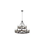 Kichler 43826WZC 15-Lights Weathered Zinc 60W 2-Tier Chandelier