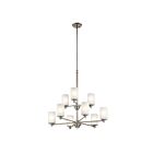 Kichler 43924NI 9-Lights Brushed Nickel 100W 2-Tier Chandelier
