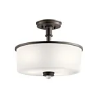 Kichler 43926OZ 3-Lights Olde Bronze 75W Flush Mount Ceiling Light