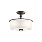 Kichler 43926OZ 3-Lights Olde Bronze 75W Flush Mount Ceiling Light
