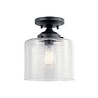 Kichler 44033BK 1-Light Black 75W Semi-Flush Mount Ceiling Light