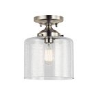 Kichler 44033NI 1-Light Brushed Nickel 75W Semi-Flush Mount Ceiling Light