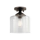 Kichler 44033OZ 1-Light Olde Bronze 75W Semi-Flush Mount Ceiling Light