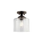Kichler 44033OZ 1-Light Olde Bronze 75W Semi-Flush Mount Ceiling Light