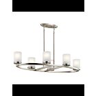 Kichler 44038NI 6-Lights Brushed Nickel 75W Oval Chandelier