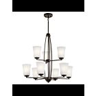 Kichler 44052OZ 9-Lights Olde Bronze 75W 2-Tier Chandelier
