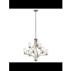 Kichler 44073NI 9-Lights Brushed Nickel 60W 2-Tier Chandelier