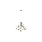 Kichler 44073NI 9-Lights Brushed Nickel 60W 2-Tier Chandelier