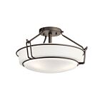 Kichler 44085OZ 3-Lights Olde Bronze 75W Semi-Flush Mount Ceiling Light