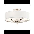 Kichler 44314PN 3-Lights Polished Nickel 75W Flush Mount Ceiling Light