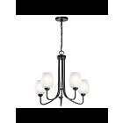 Kichler 44377BK 5-Lights Black 75W 1-Tier Chandelier