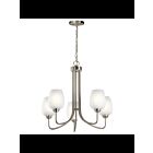 Kichler 44377NI 5-Lights Brushed Nickel 75W 1-Tier Chandelier