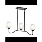 Kichler 44379BK 3-Lights Black 75W Linear Chandelier