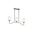 Kichler 44379NI 3-Lights Brushed Nickel 75W Linear Chandelier