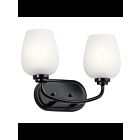 Kichler 45128BK 2-Lights Black 75W Vanity Light