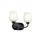 Kichler 45128BK 2-Lights Black 75W Vanity Light