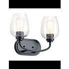Kichler 45128BKCS 2-Lights Black 75W Vanity Light
