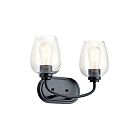 Kichler 45128BKCS 2-Lights Black 75W Vanity Light