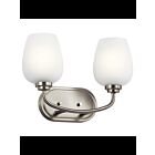 Kichler 45128NI 2-Lights Brushed Nickel 75W Vanity Light