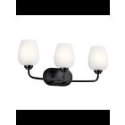 Kichler 45129BK 3-Lights Black 75W Vanity Light