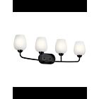 Kichler 45130BK 4-Lights Black 75W Vanity Light