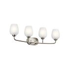 Kichler 45130NI 4-Lights Brushed Nickel 75W Vanity Light