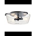 Kichler 45299BK 3-Lights Black 75W Flush Mount Ceiling Light