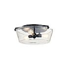 Kichler 45299BK 3-Lights Black 75W Flush Mount Ceiling Light