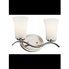 Kichler 45375NI 2-Lights Brushed Nickel 100W Vanity Light