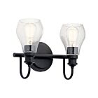 Kichler 45391BK 2-Lights Black 100W Vanity Light