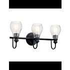 Kichler 45392BK 3-Lights Black 100W Vanity Light