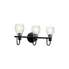 Kichler 45392BK 3-Lights Black 100W Vanity Light