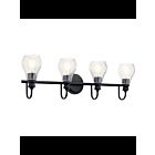 Kichler 45393BK 4-Lights Black 100W Vanity Light