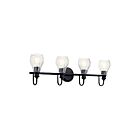 Kichler 45393BK 4-Lights Black 100W Vanity Light